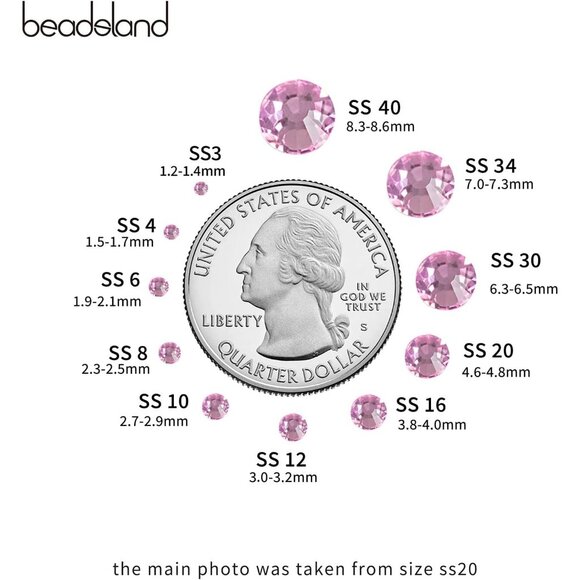 🆕 Beadsland Flat Back Crystal Rhinestones Round Gems Hight Quality Sparkle Glue - Picture 4 of 6